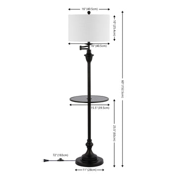 Cora 60" Metal/Glass LED Side Table and Floor Lamp